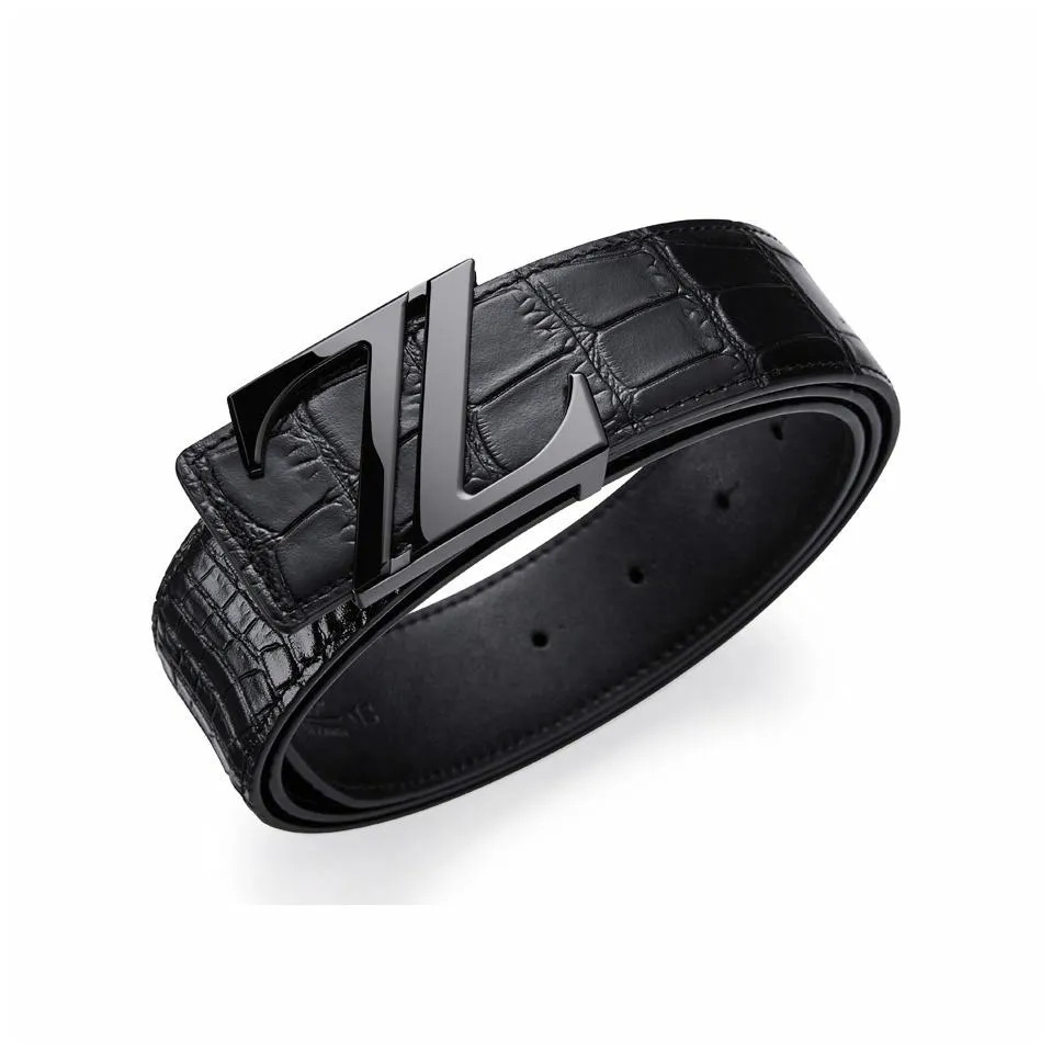 Cheekkiss Коровья кожа узор крокодила кожа стальной замок дизайн кожаные ремни мужской ширина 3,5 см
