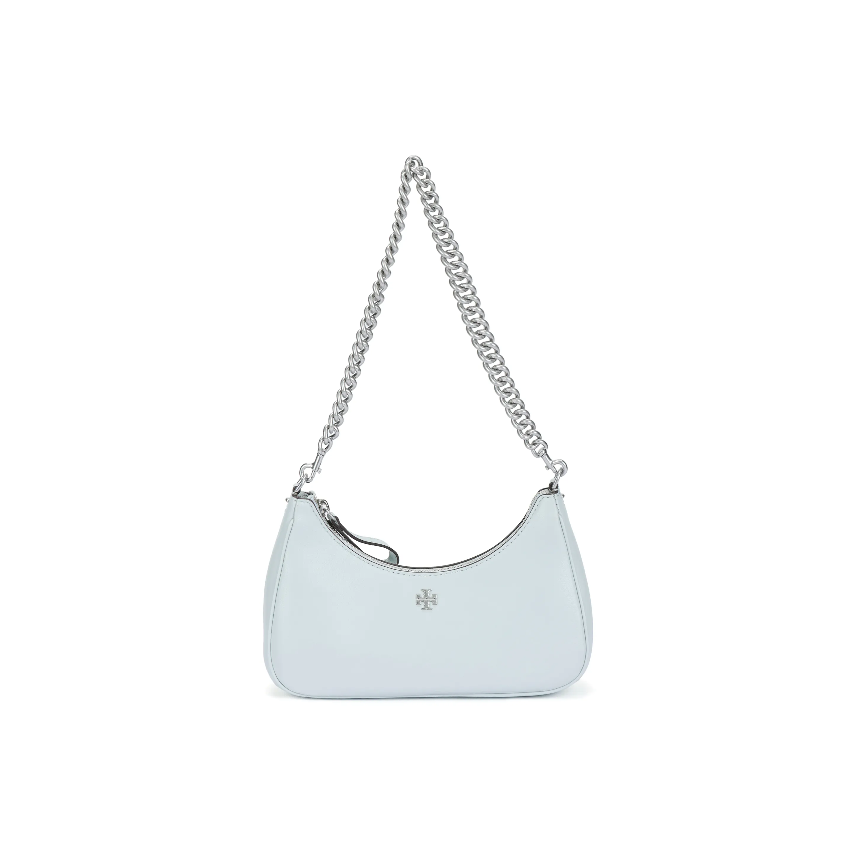 TORY BURCH 151 MERCER Напп-Кожа Полумесяц Сумка Ручная Сумка Сумка через плечо Сумка на плечо Маленькая Женская Серо-Синяя