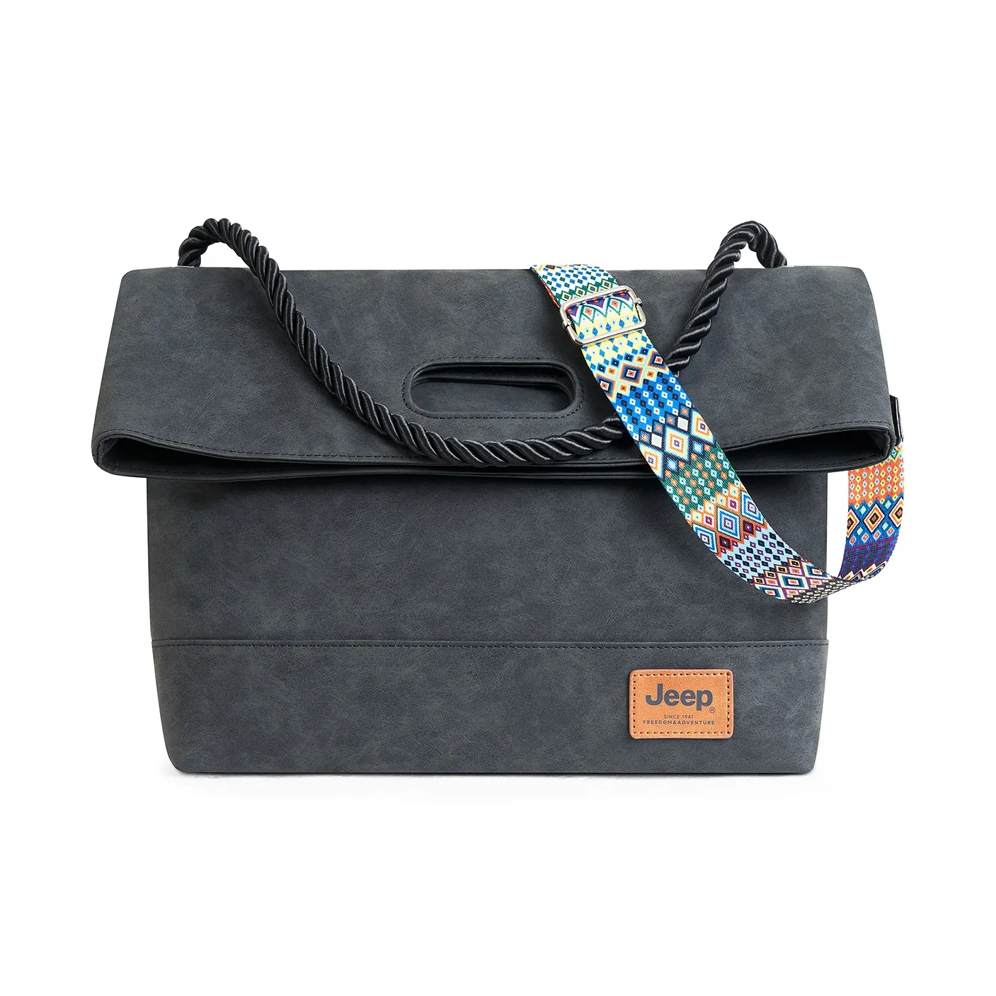 Jeep ПУ (полиуретан) Курьерская сумка Сумка через плечо Сумка на плечо Унисекс Чернила Черный