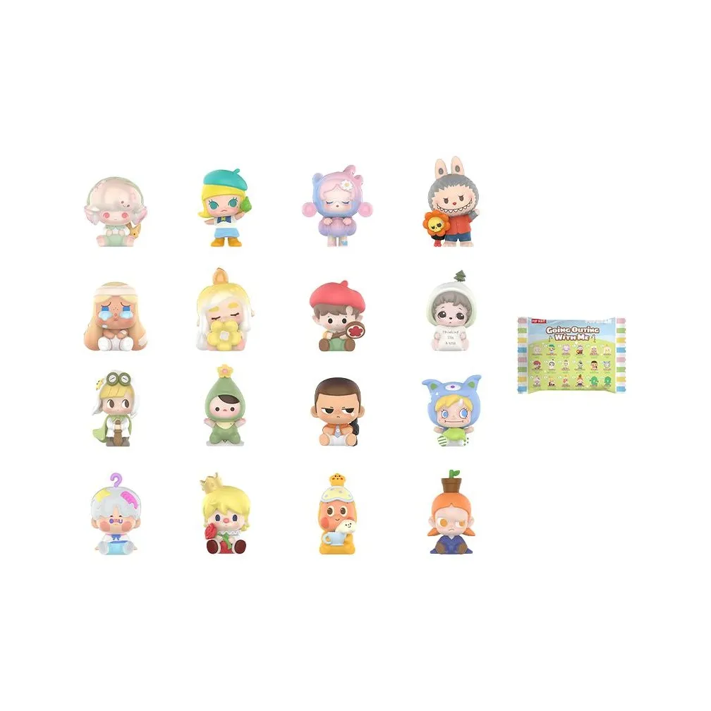 POP MART Коллаборация Edition Пузырьки Sprouts Follow ME To The Outing series OF Кукла Сумки Слепые коробки Один Mystery Сумка Целая коробка 32 Шт