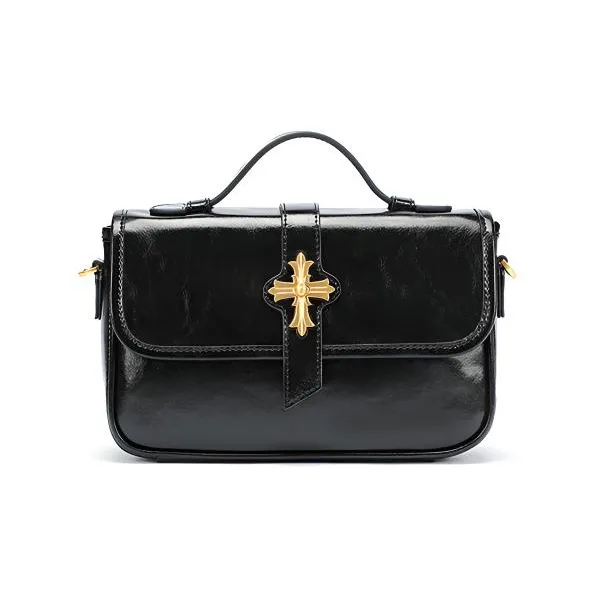 Ed Hardy Classic Series Коровья кожа Сумка через плечо Стандартная Женская Ярко-черный/Серо-слоновый