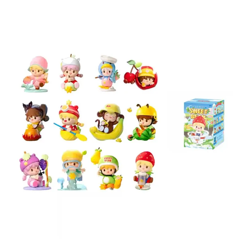 POP MART Little Sweet Bean Fruit Island Adventure Коллекция Слепые коробки Один Mystery Коробка Целая коробка 12 шт