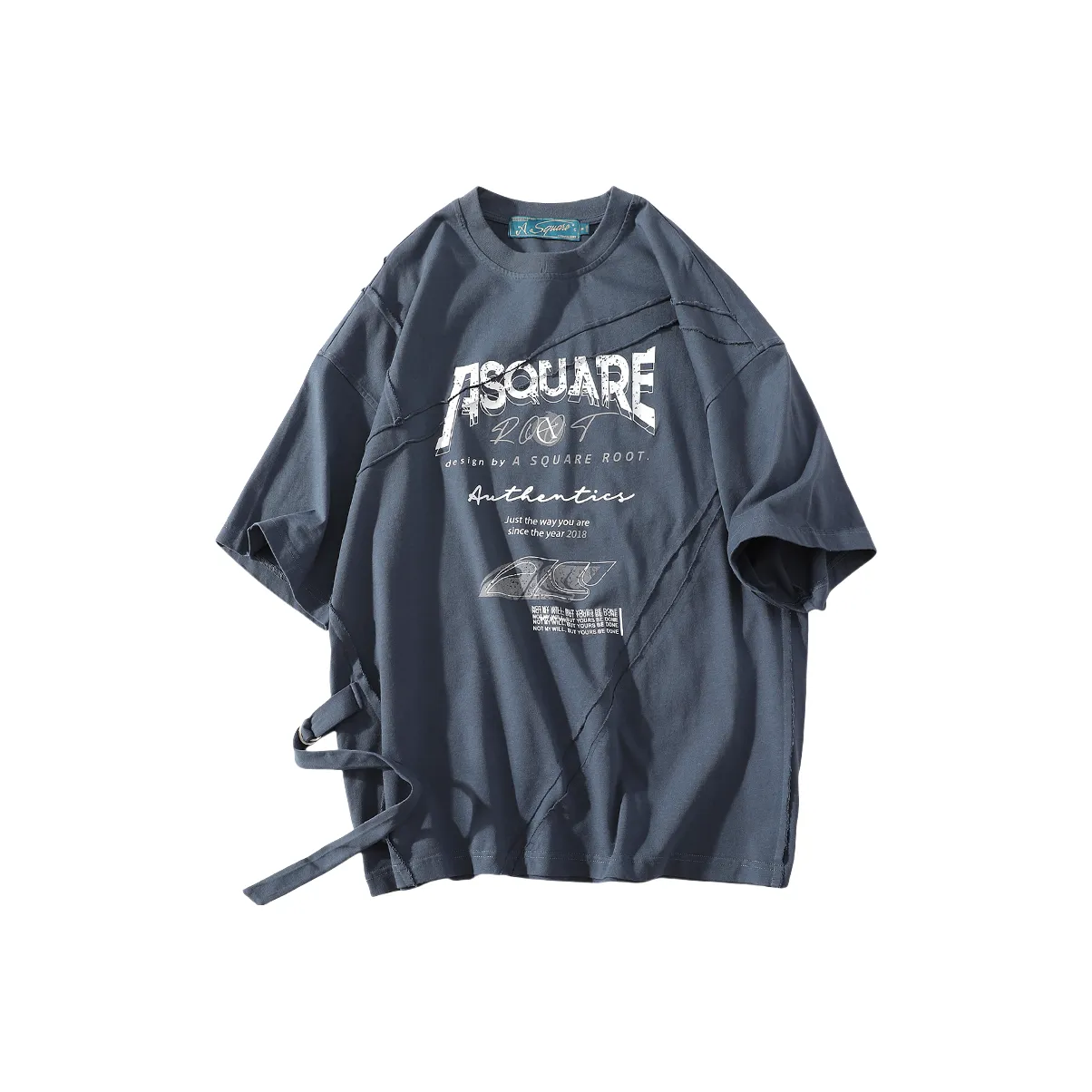 A SQUARE ROOT Темно-синяя унисекс футболка