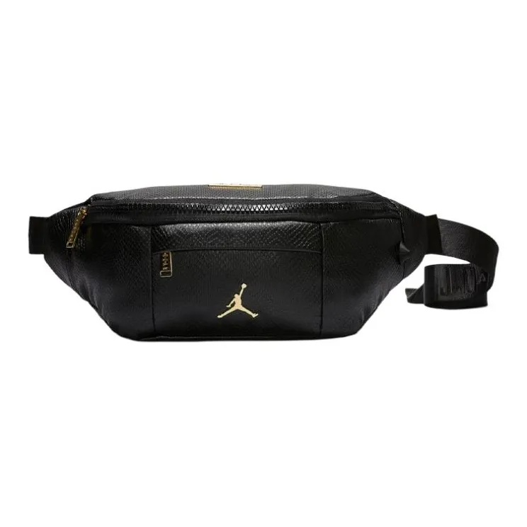 Jordan Polyester Composite Leather Crossbody Bag, Sling Bag, Fanny Pack Unisex Black