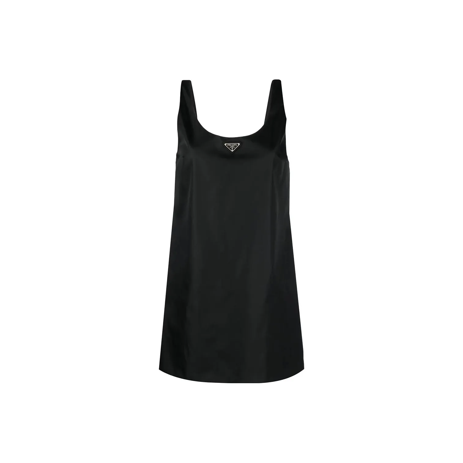 PRADA Re-Nylon Logo Plaque Mini Dress Black