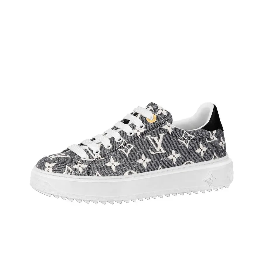 LOUIS VUITTON Time Out Sneakers 'Grey Denim Monogram' Women's