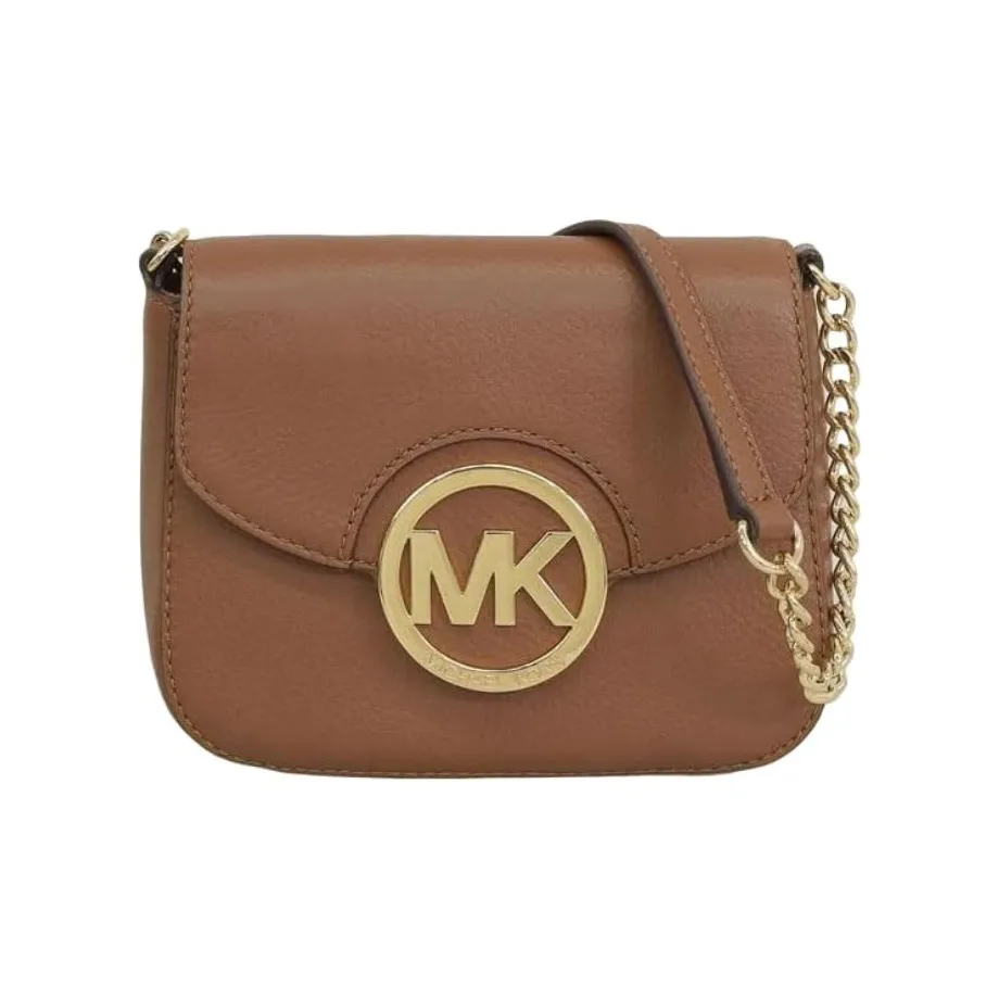 MICHAEL KORS Fulton Leather Shoulder Bag Trumpets Women's Brown