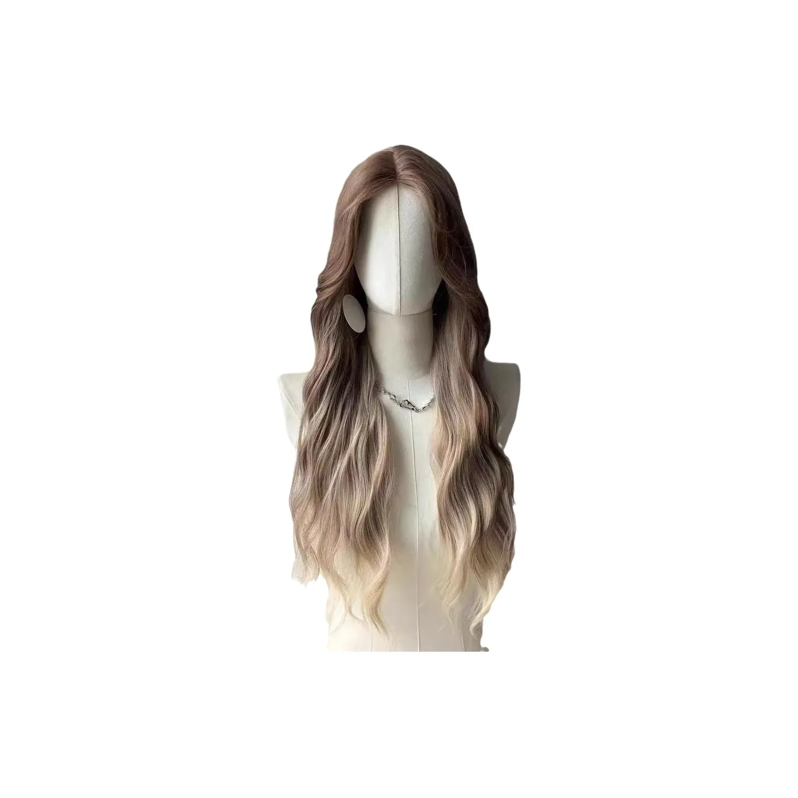 Gentle Welcome Перука Длинная Полная Набор Lolita Модный Вирусный Градиентный Маленький Объем Кружево Длинные Пышные Волосы