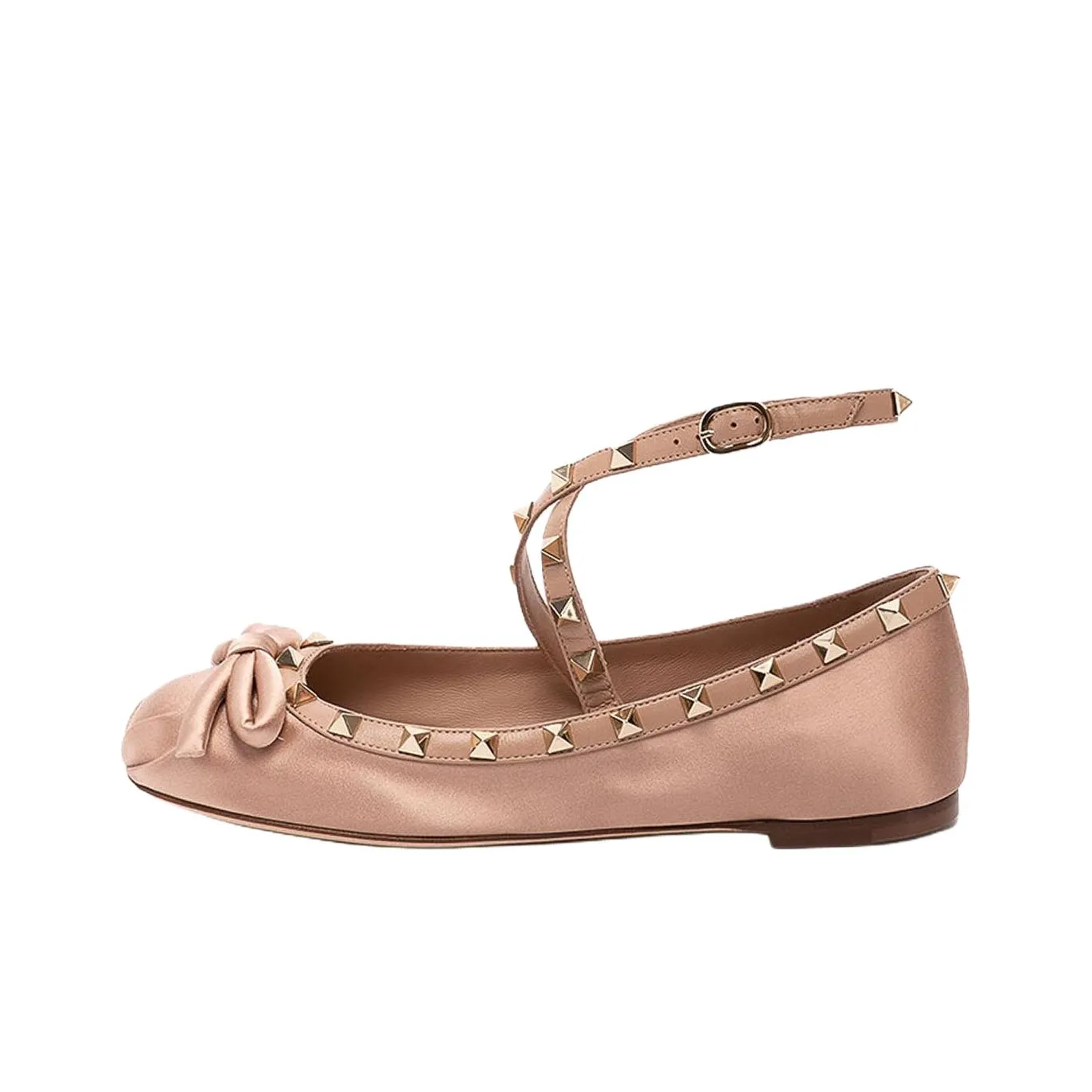 Valentino Garavani Rockstud Round Toe Ballerina Shoes Women's