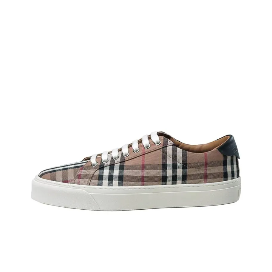 Burberry Check Print Low-Top Sneaker Dark Brown