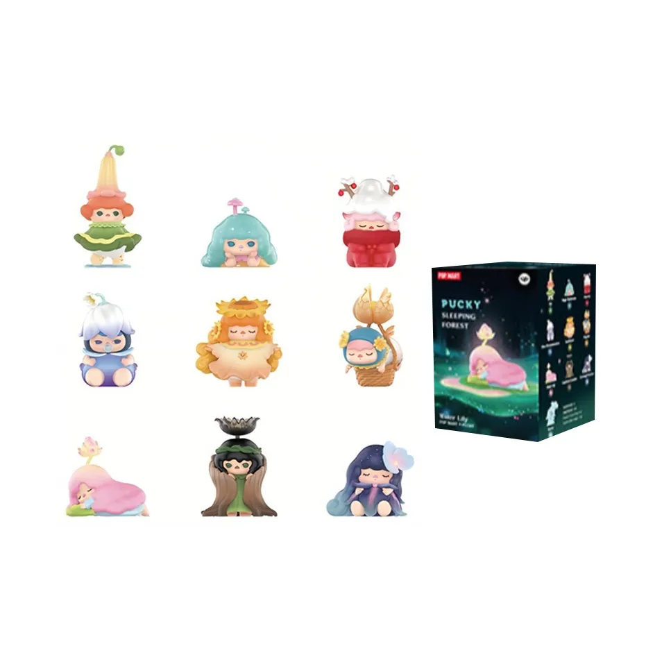POP MART Коллаборация Pucky Эльф Sleeping Стиль Мори Коллекционная Фигурка Слепые Коробки Один Blind Коробка Целая Коробка 9 шт