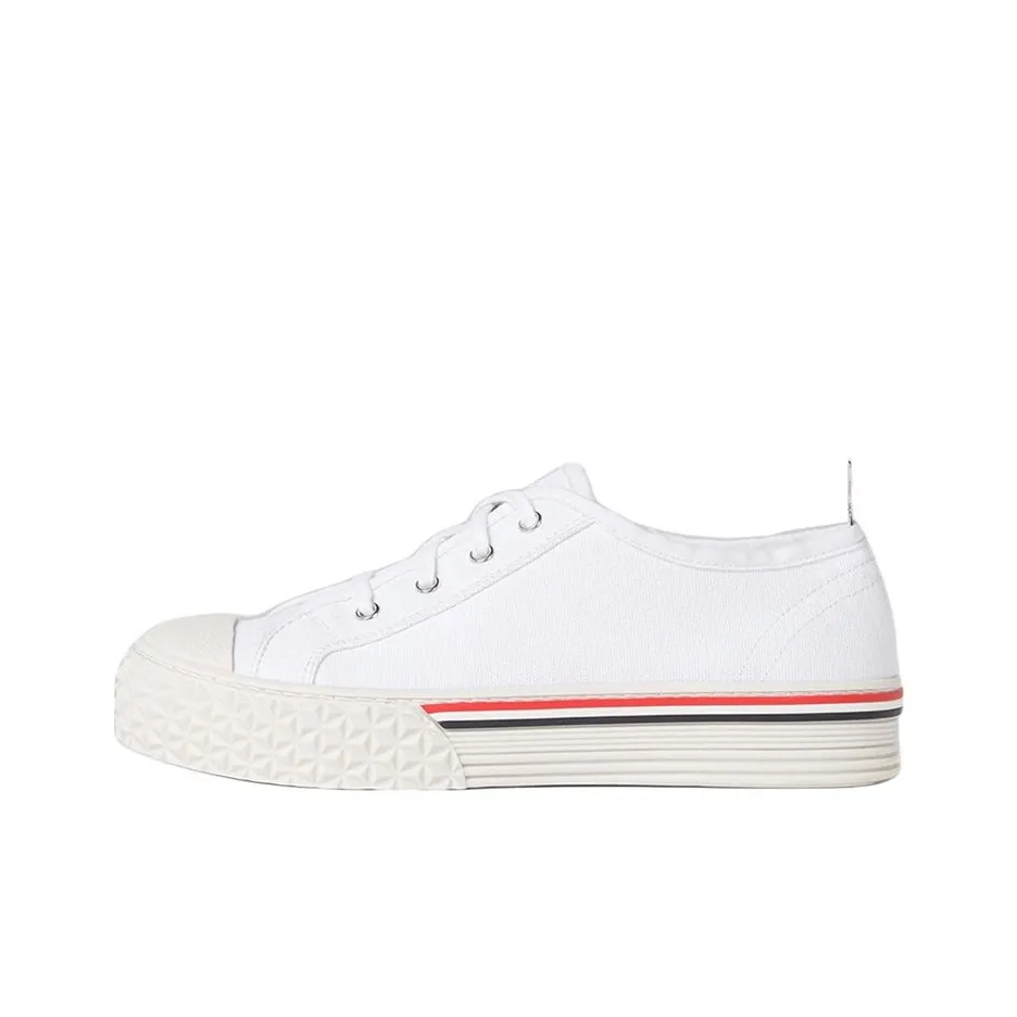 THOM BROWNE Stripe Trimmed Low Top Sneakers
