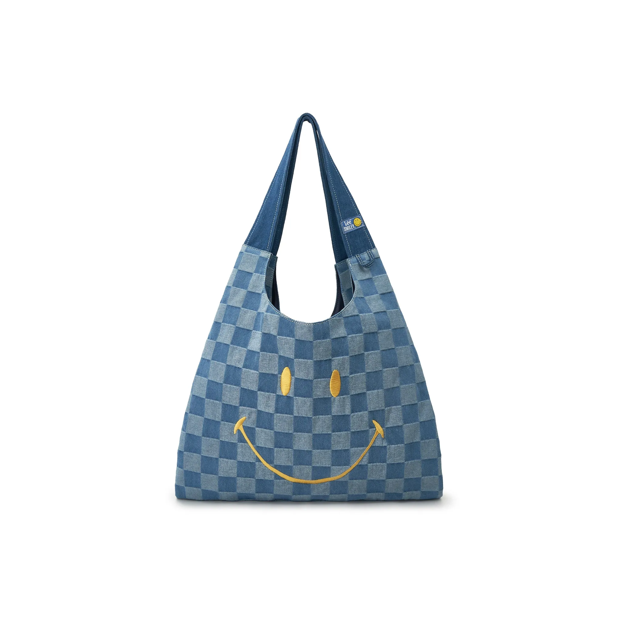 Lee ×SMILEY Коллаборация Ткань Сумка Сумка через плечо Стандартная Унисекс Синяя Клетка