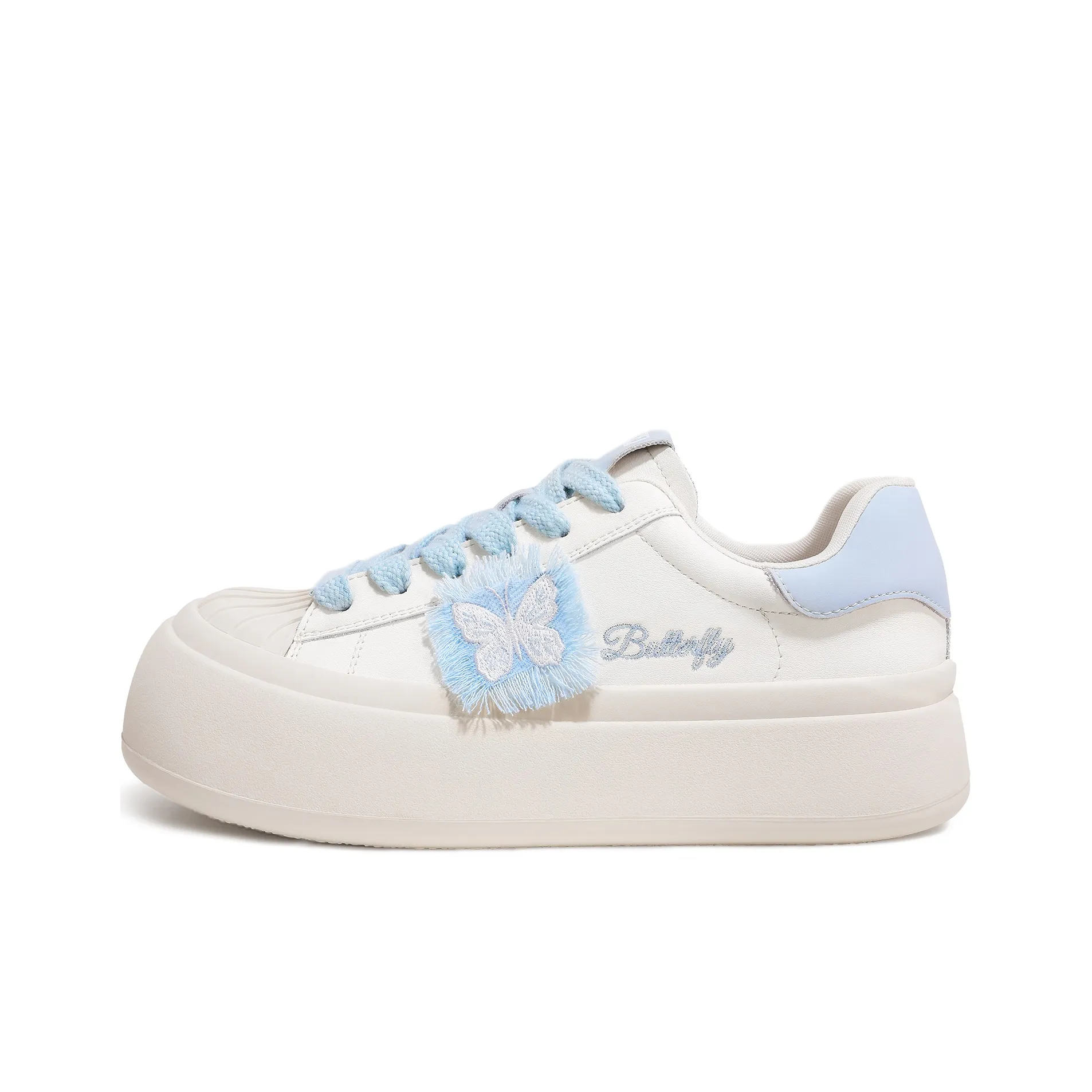 TTKJ Скейтборд Кроссовки Низкие Белые и Синие Женские