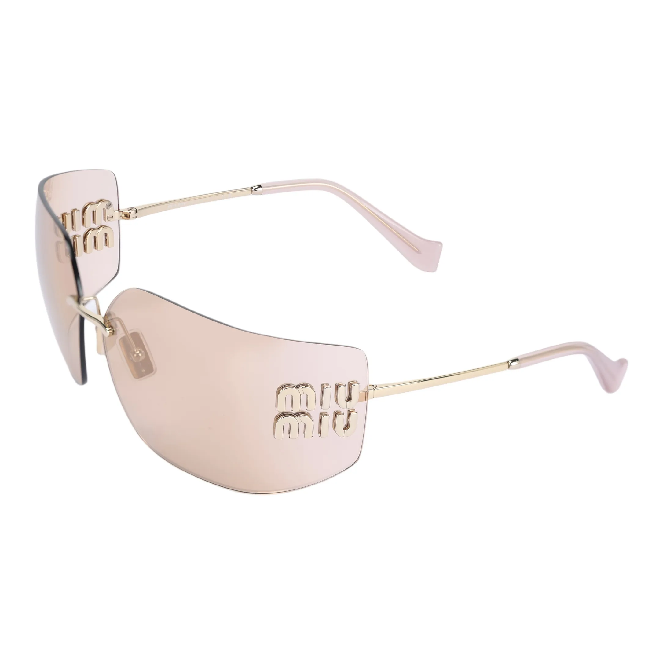MIU MIU Eyewear Logo plaque Wraparound frame Sunglasses