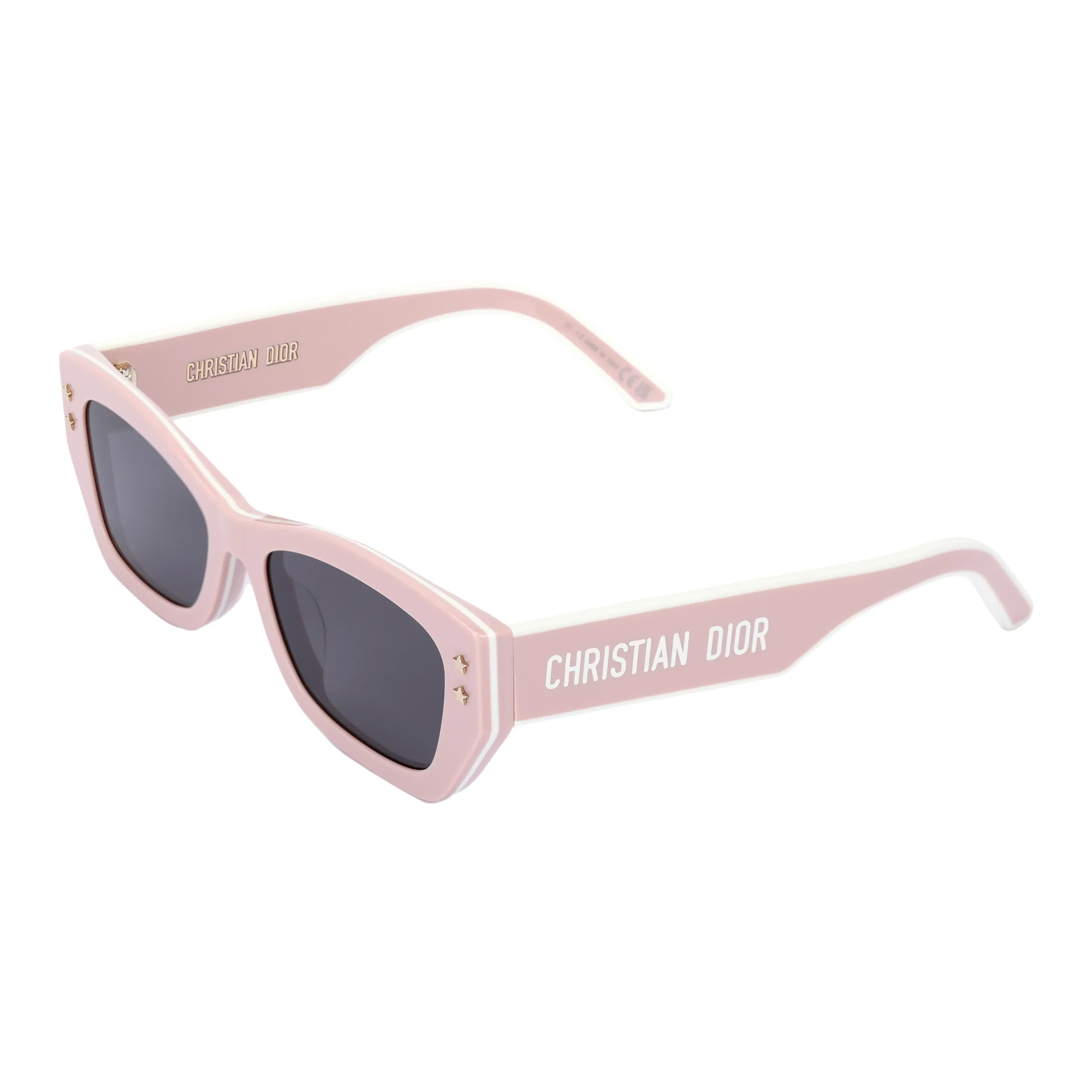 DIOR Acetate Irregular Shape Sunglasses Unisex Pink