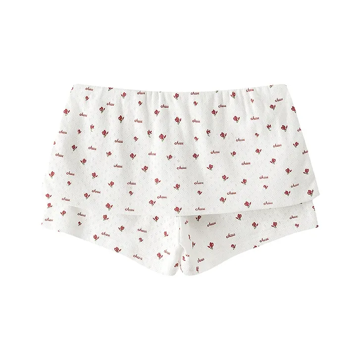 CHUU Красные Цветочные Женские Повседневные Шорты