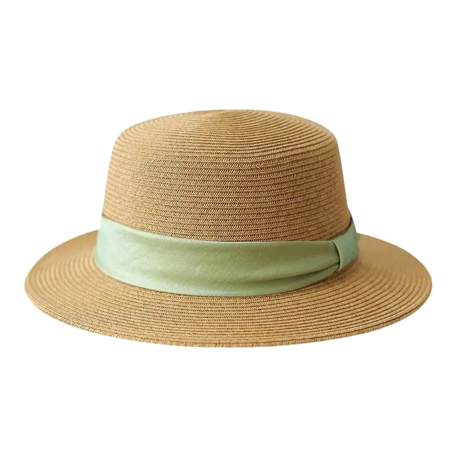 MITHAOL KUSC Соломенная плетеная шляпа с защитой от солнца женская