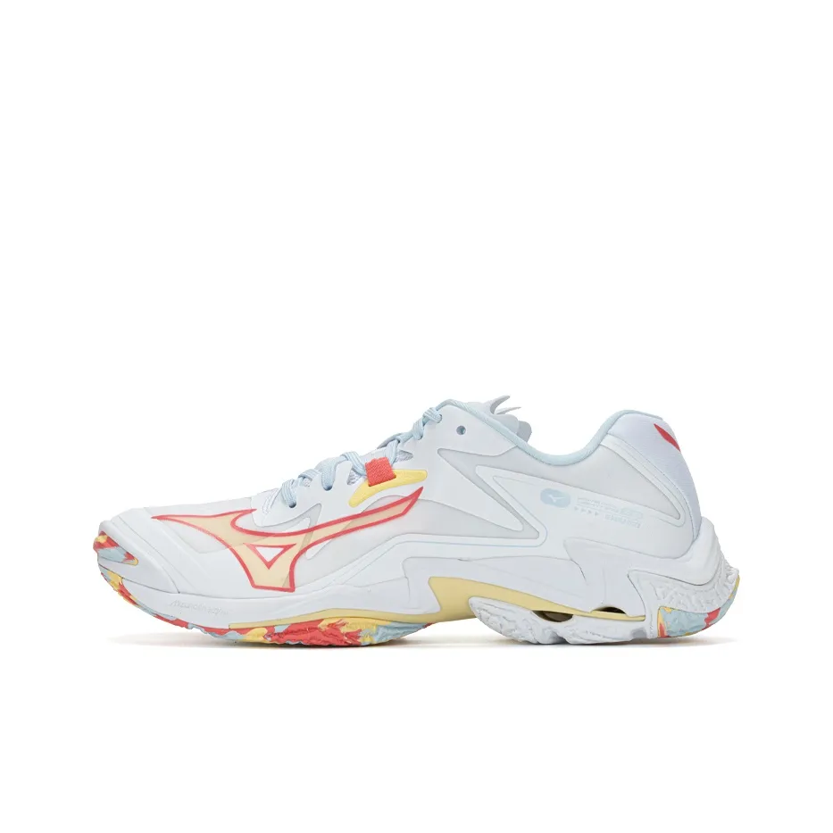 Mizuno Wave Lightning Z8 Амортизация Износостойкие Низкие Кроссовки для тренировок Унисекс Лава Белый