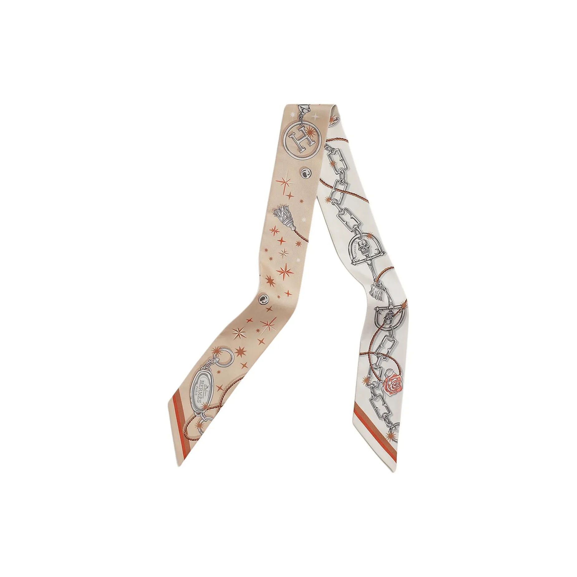 HERMES Шелковые шарфы Женские Розовый Бежевый