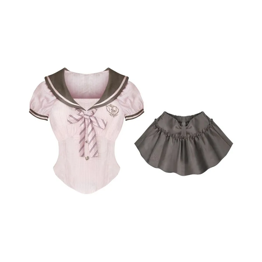 SHAONVYEZI Рубашка + Юбка Женская Униформа