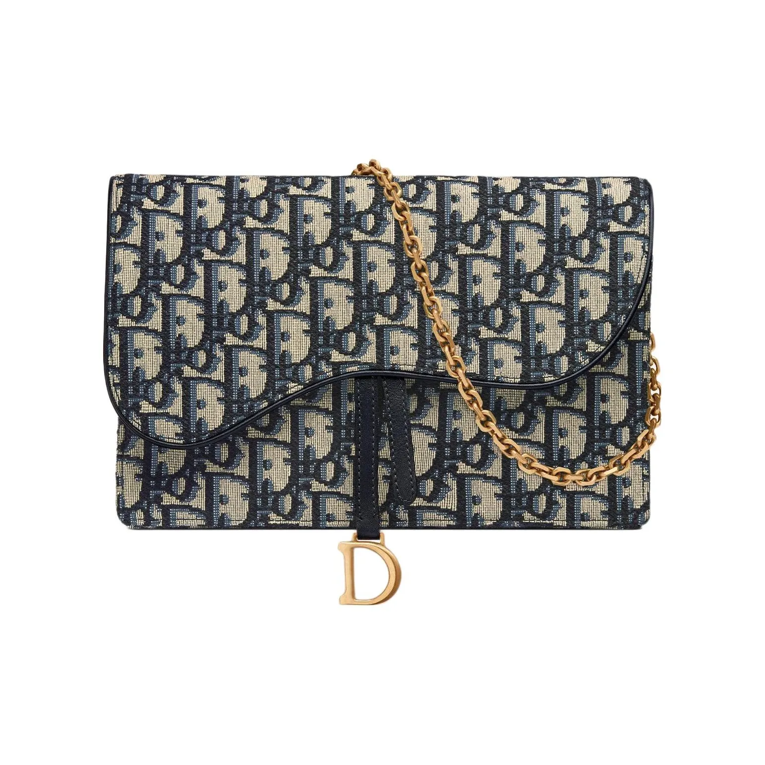 DIOR Saddle Fabric Saddle Bag, Shoulder Bag, Crossbody Bag, Clutch Women's Denim Blue