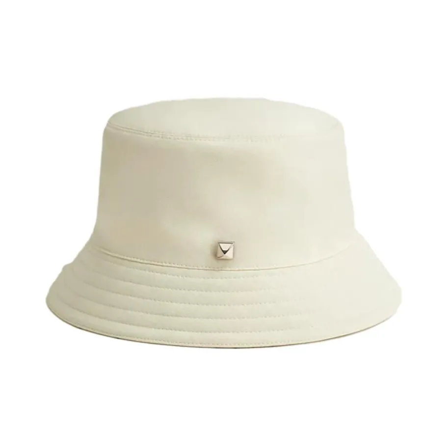 HERMES Cotton Bucket Hats Женские Светлый Бежевый