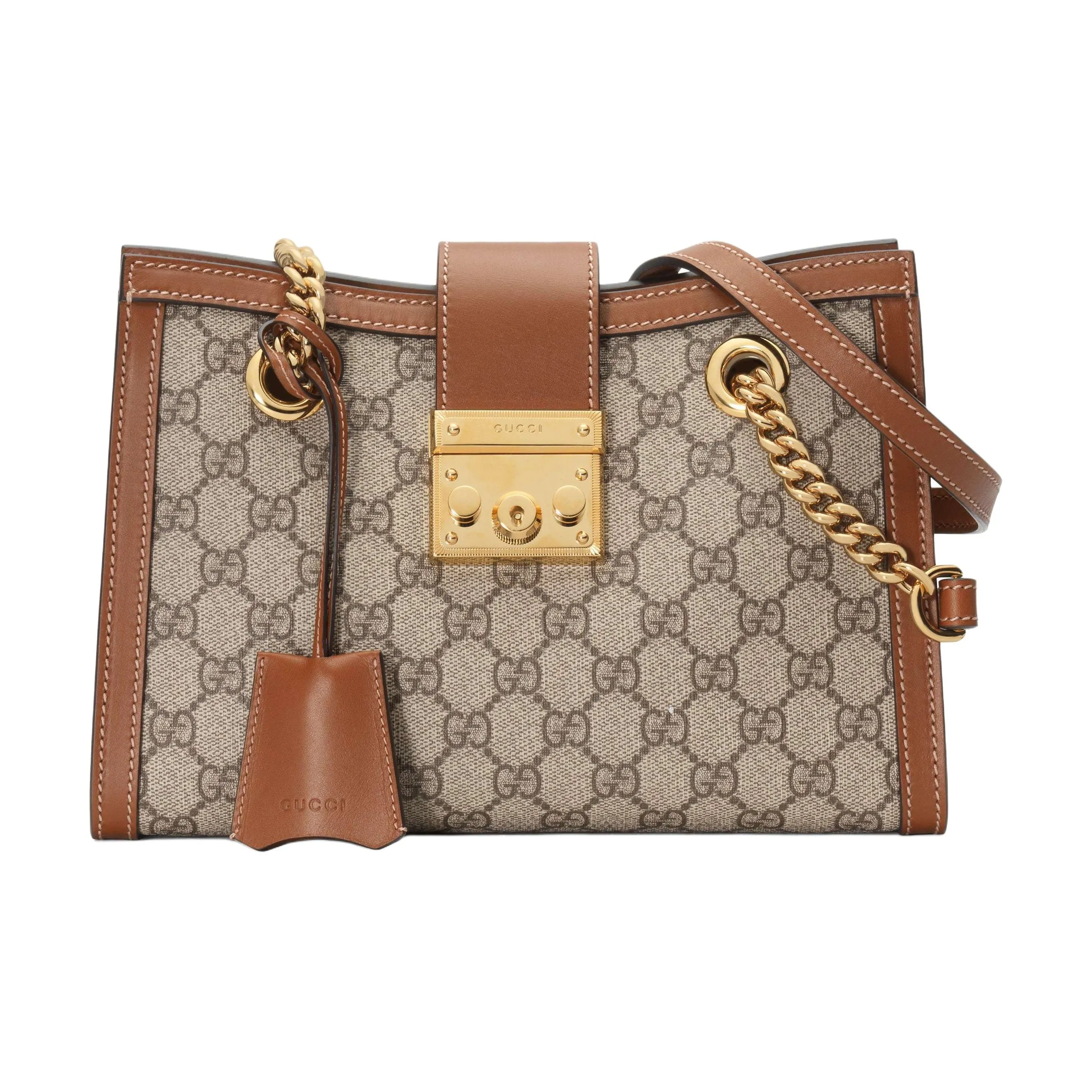GUCCI Padlock Canvas With Leather Tote Bag, Shopping Bag, Portable Crossbody Bag, Shoulder Bag Women's