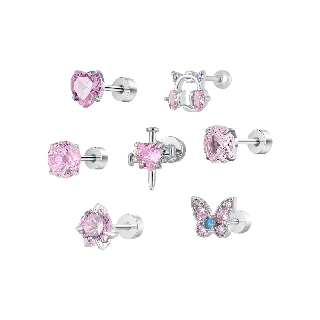 MISS XIA JWY Титановые стальные серьги-гвоздики унисекс