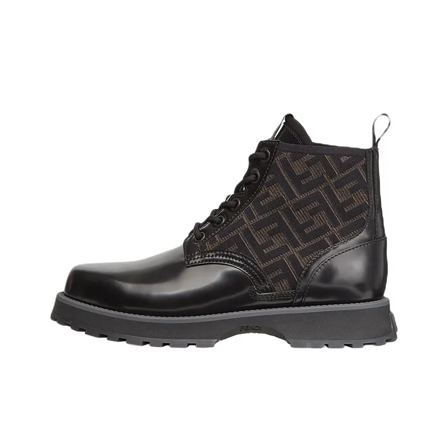 FENDI Leather Biker Boots
