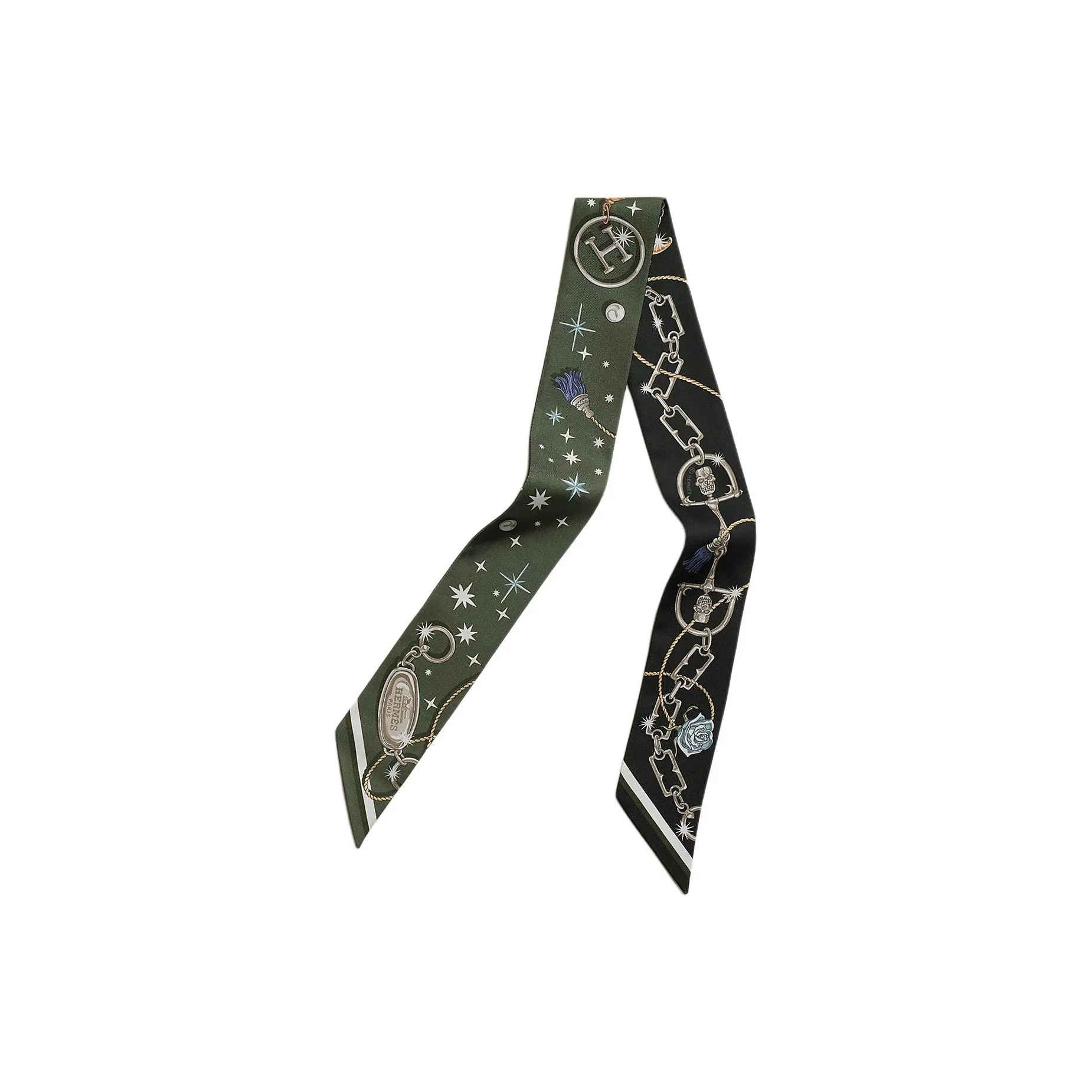 HERMES Шелковые шарфы Женские Темно-зеленый