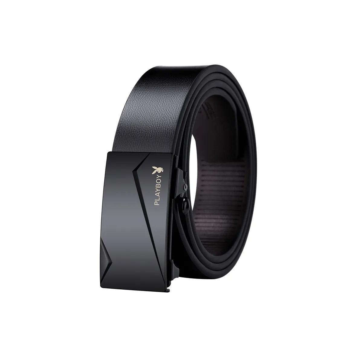 PLAYBOY Collaboration Ремни из спилочной коровьей кожи Унисекс Черный 3,4CM