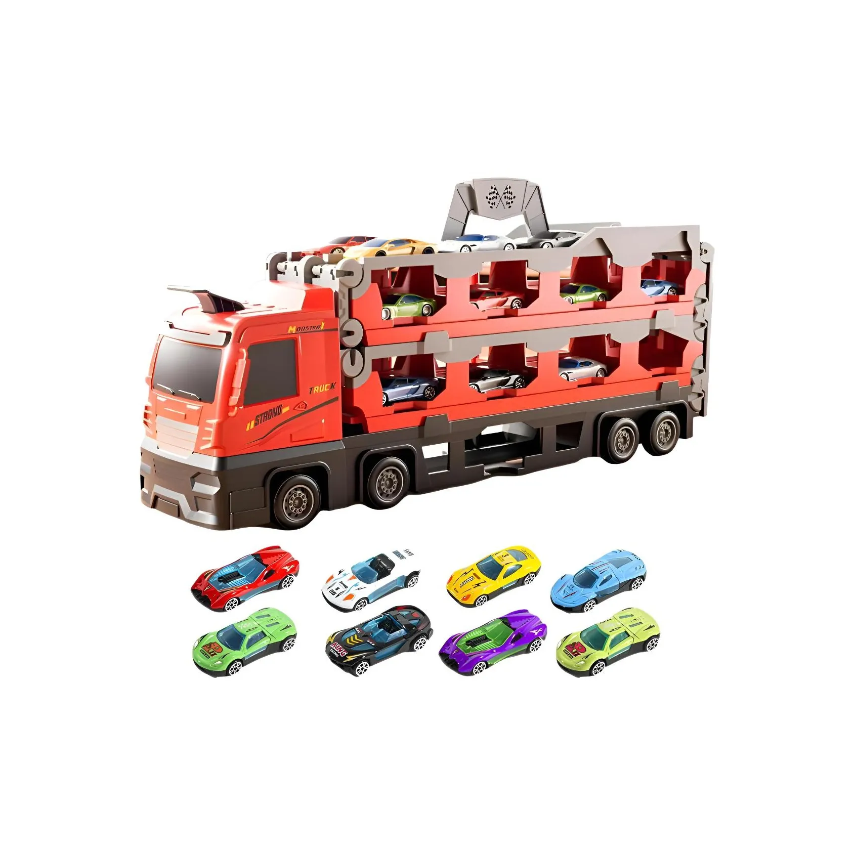 SNAEN Трансформируемый Launch Контейнер Грузовик Складной Дорожка Хранение Грузовик Сцепляющийся Скользящий Alloy Car Игрушки