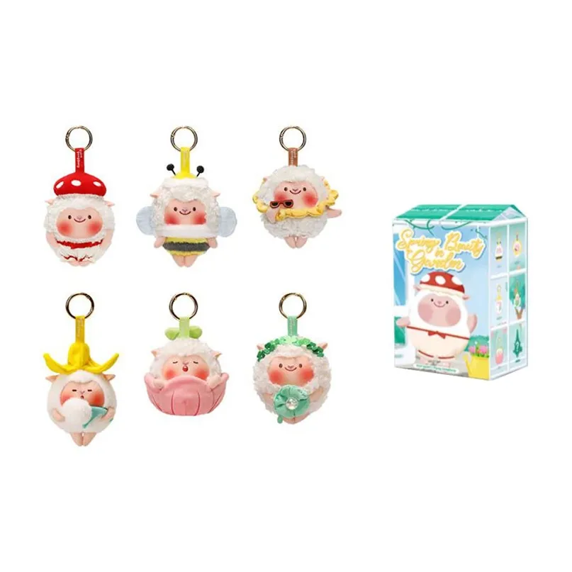 POP MART Коллаборация Edition Flying DongDong Sheep Spring Garden Коллекция Слепые коробки Один Mystery Коробка Целая коробка 6 шт