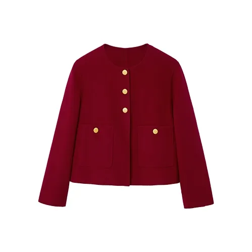 OVV Вишнево-красный Женское короткое пальто