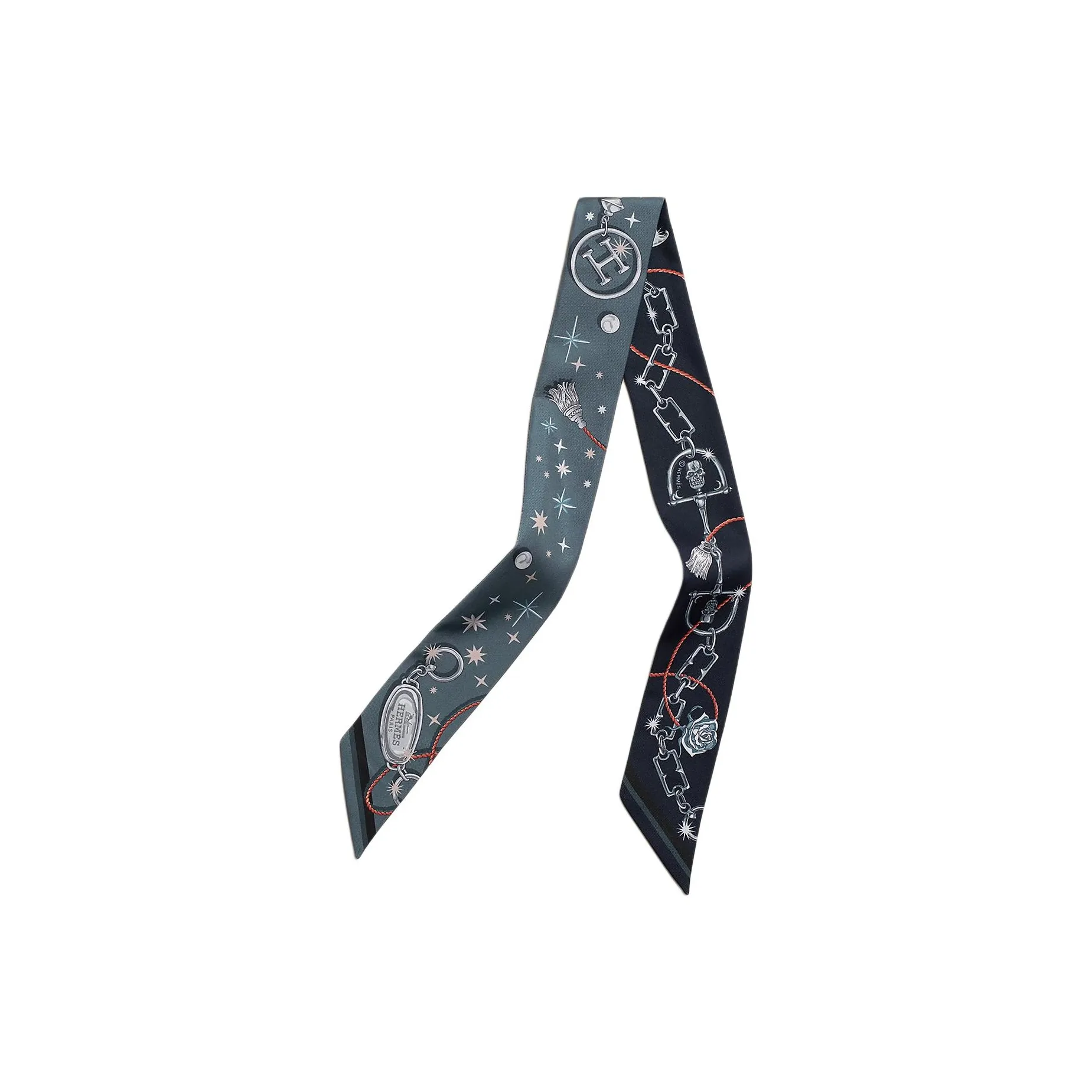 HERMES Шелковые шарфы Женские Океан Синий