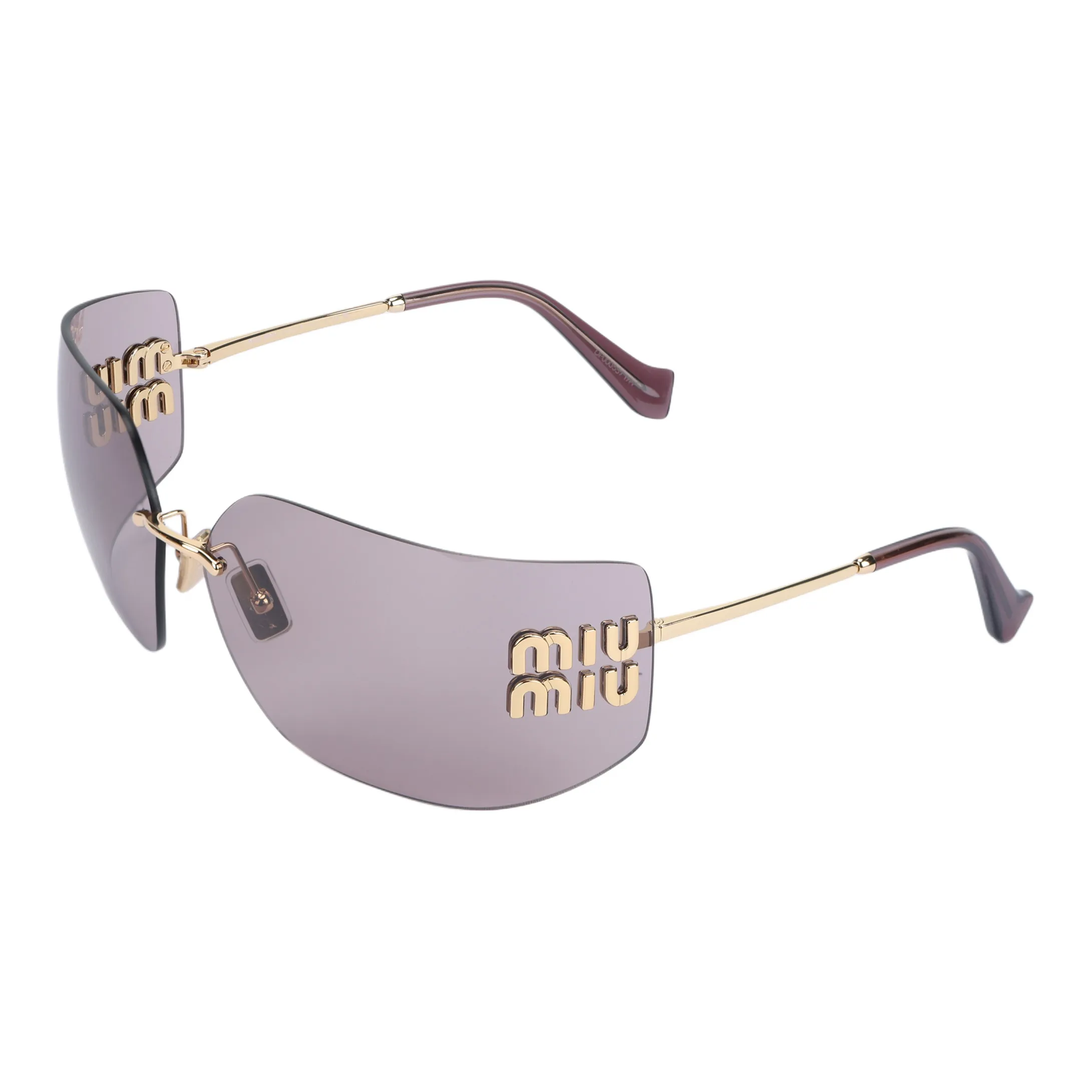 MIU MIU Irregular Shape Sunglasses Women's Gold