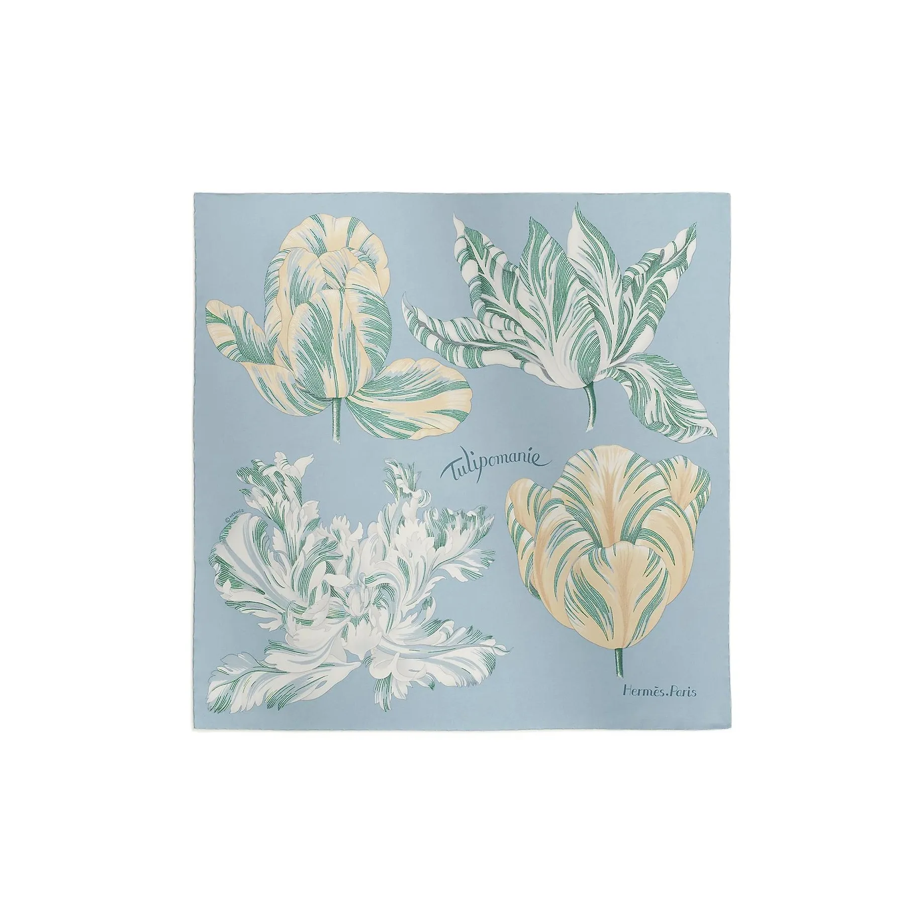 HERMES Шелковые шарфы Женские Glacier Blue