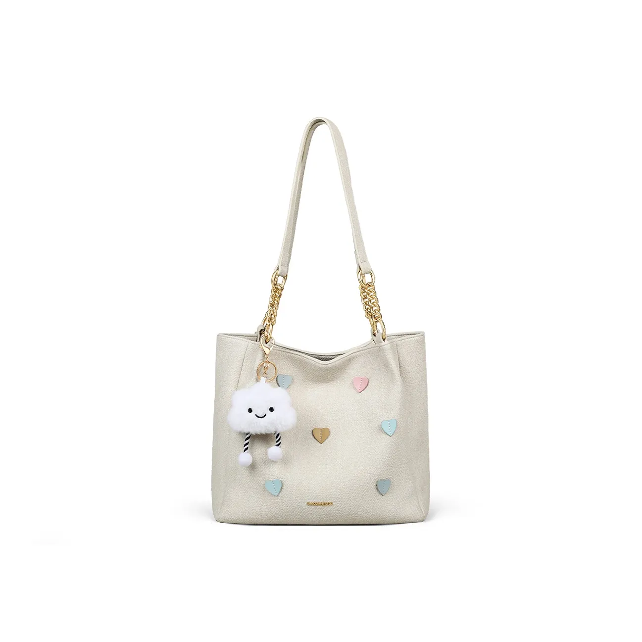 EBLAN Сумка через плечо из коровьей кожи стандартная женская цвет экрю