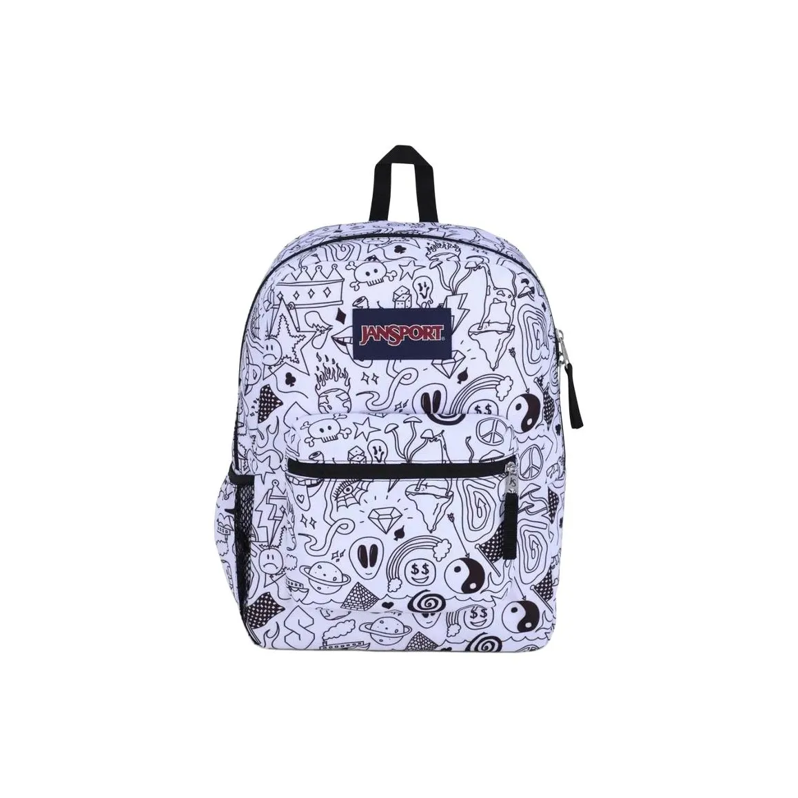 Jansport ПУ (полиуретан) Рюкзак Унисекс Белый и Черный