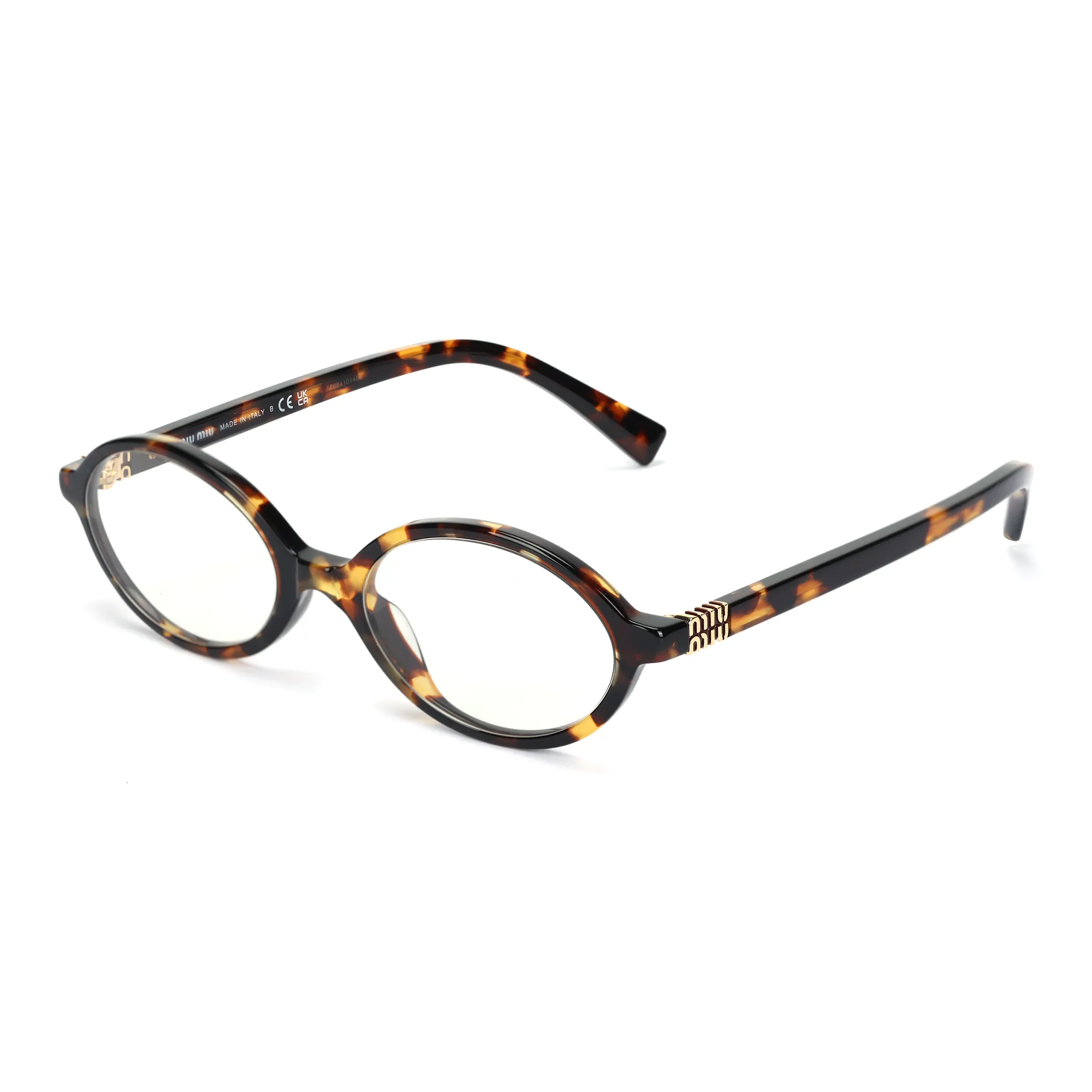 MIU MIU Oval Sunglasses Men's Tortoiseshell