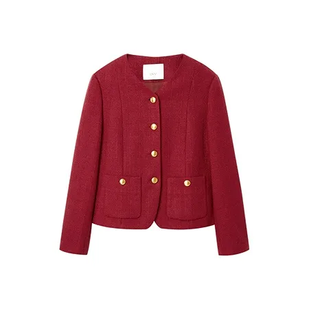 OVV Вишнево-красный Женское короткое пальто