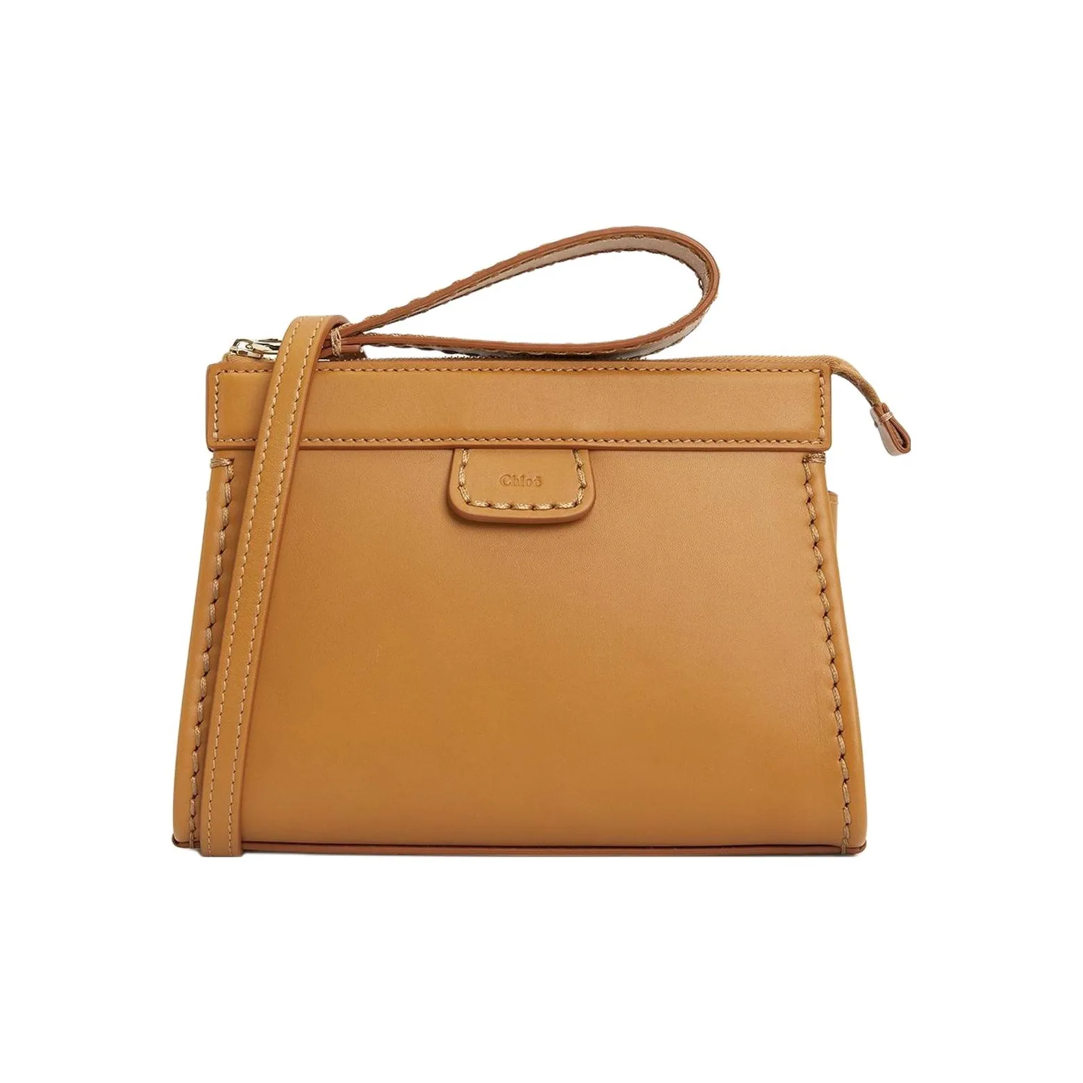 Chloe Calfskin Shoulder Bag, Crossbody Bag Regular Women's Brown
