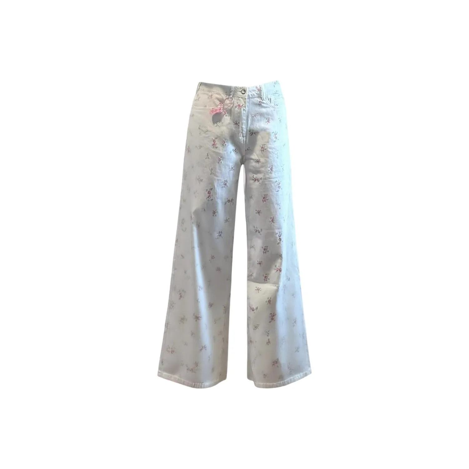 YICHEN Белые Джинсы с Цветочным Узором для Женщин