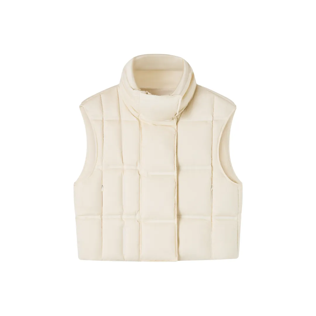 SHUXI Down Vest Women's Cream White