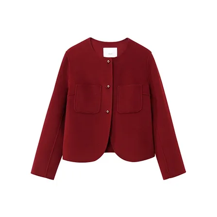 OVV Вишнево-красный Женское короткое пальто