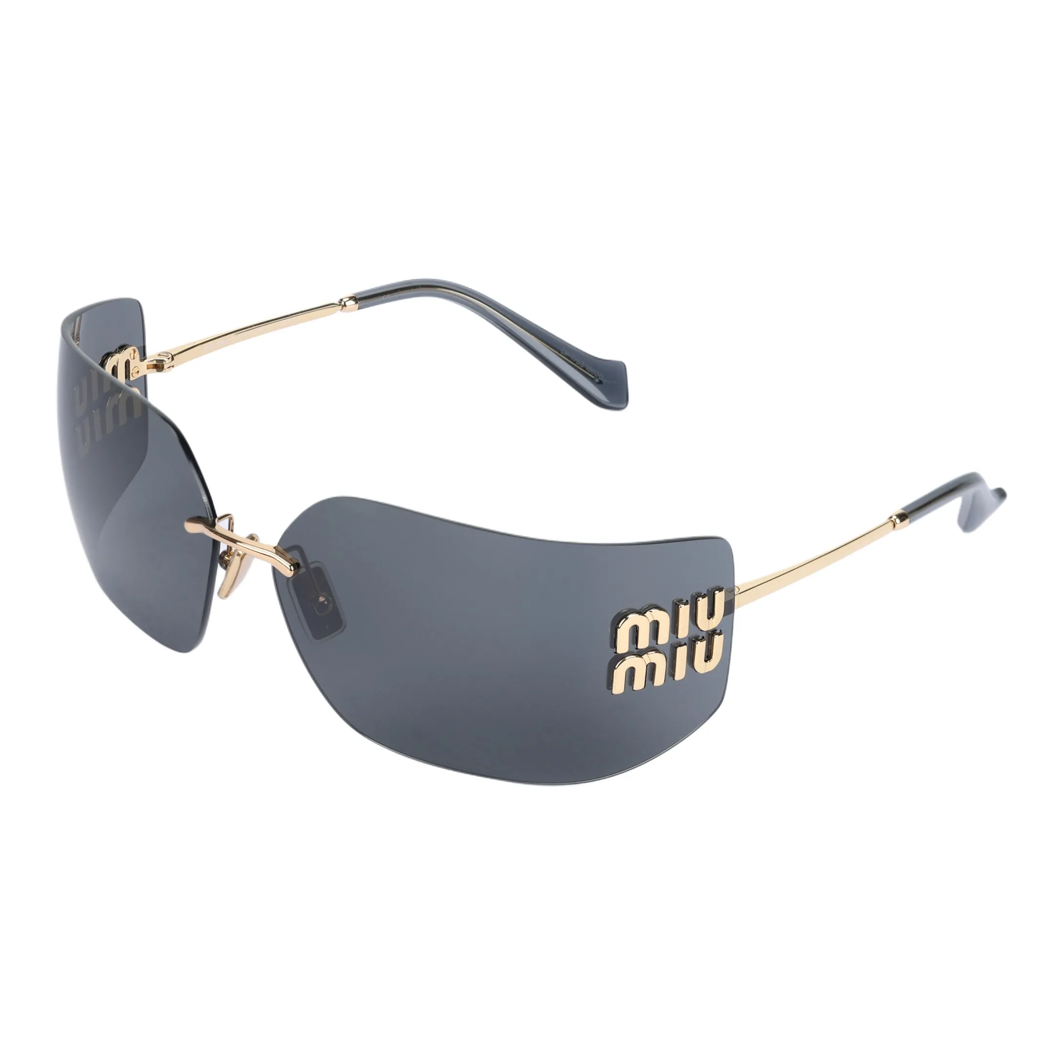 MIU MIU Ацетат Полиамид Металл Квадрат Солнцезащитные очки Мужской Золотой черный Коричневый