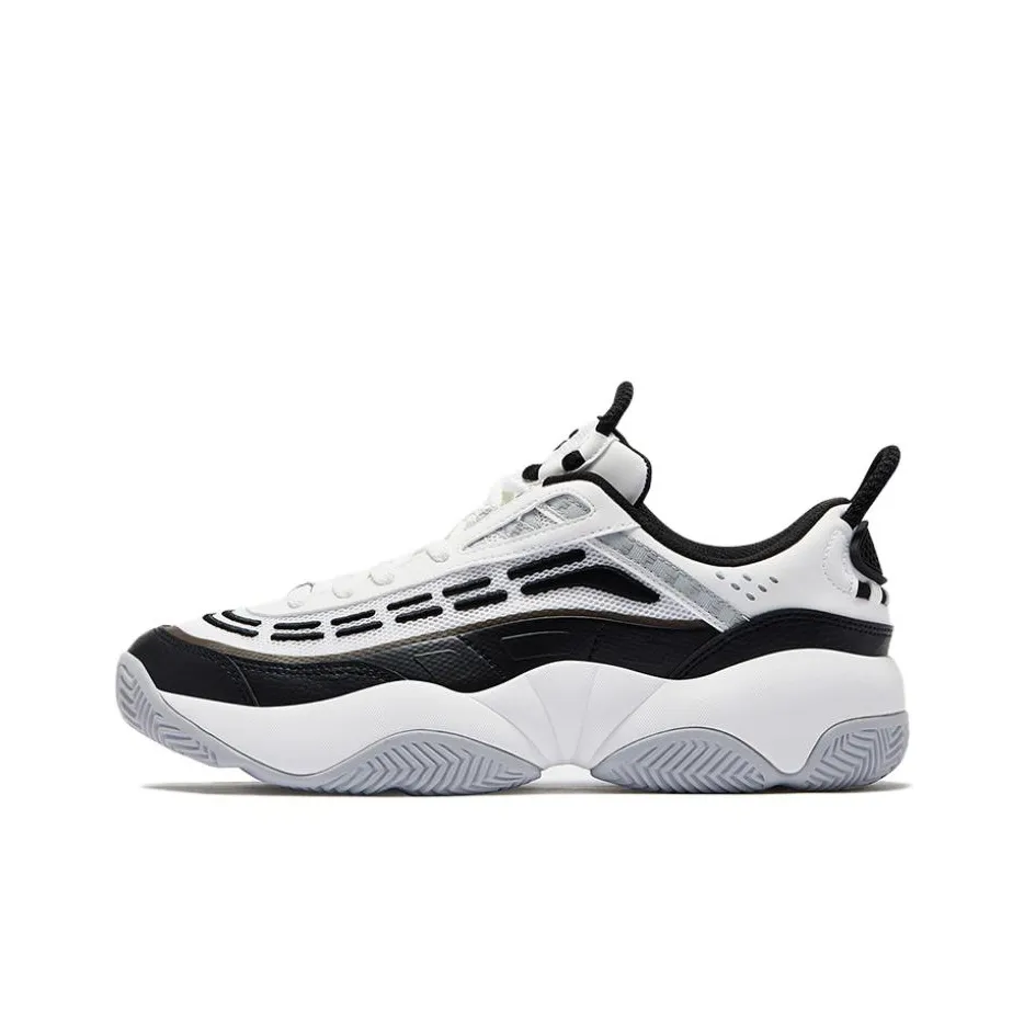 FILA FUSION FIRE Flame Shoes Устойчивые к истиранию Низкие Топ Винтажные Баскетбольные Кроссовки Мужские Черно-белые