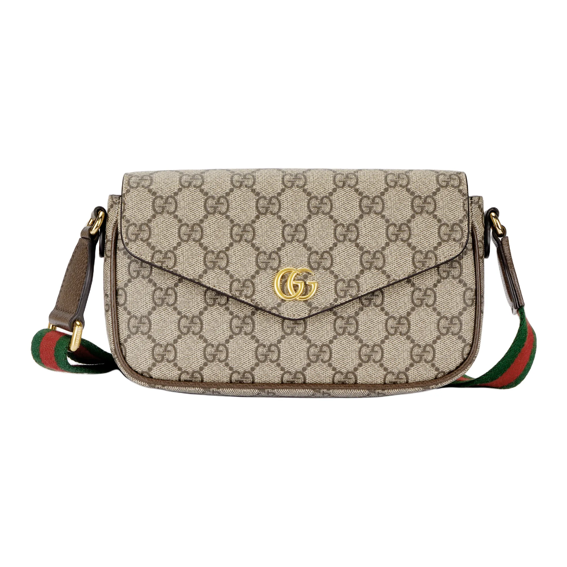 GUCCI Ophidia Canvas With Leather Shoulder Bag Crossbody Bag Mini Women's Brown
