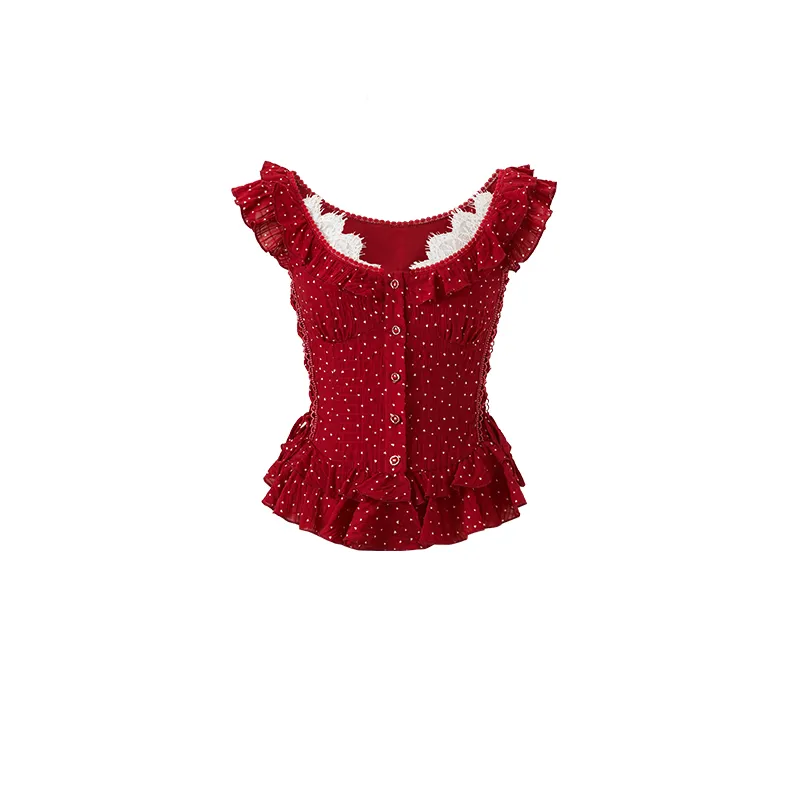 ACAINES Ягодно-красный Женские Майки